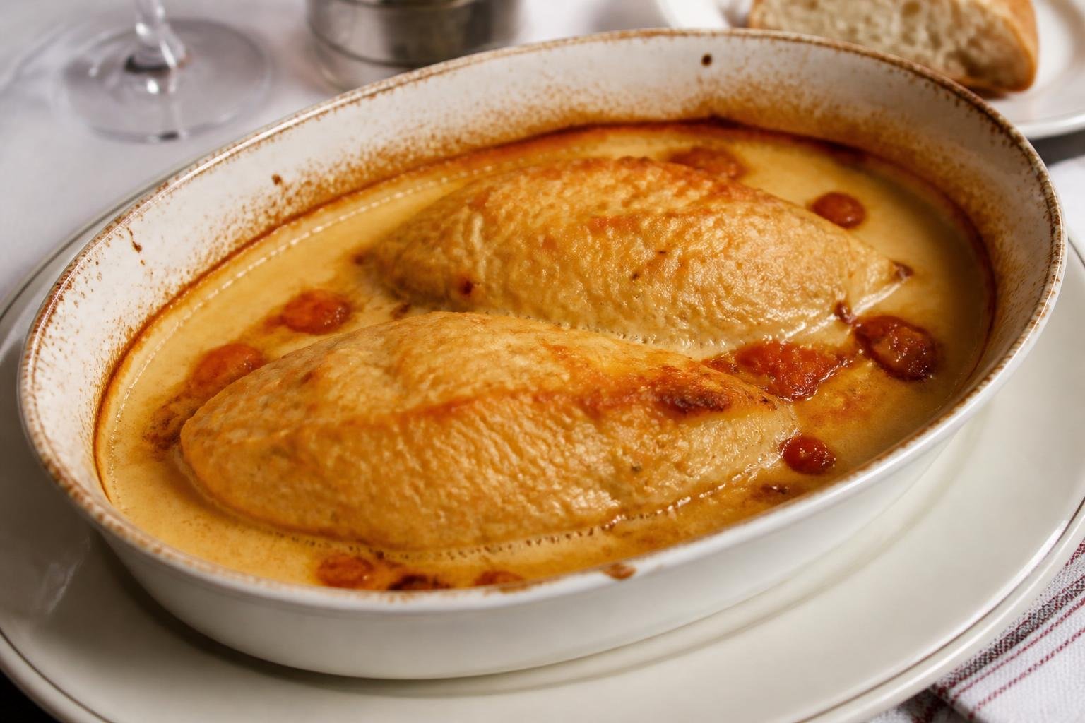 Quenelles lyonnaises servies avec sauce, plat emblématique des bouchons